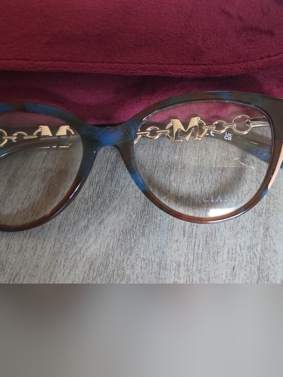 Marciano by Guess RX Tortoiseshell Frame Glasses with Gold Chain Accents - Brown